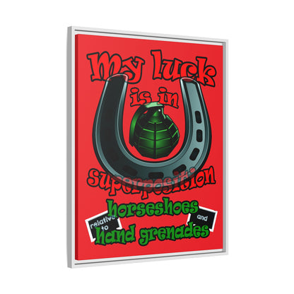 my luck - framed canvas art (red)