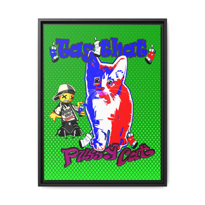 tag that - framed canvas art (logo green)