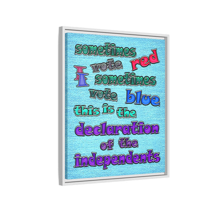 declaration of the independents - framed canvas art (faded blue)