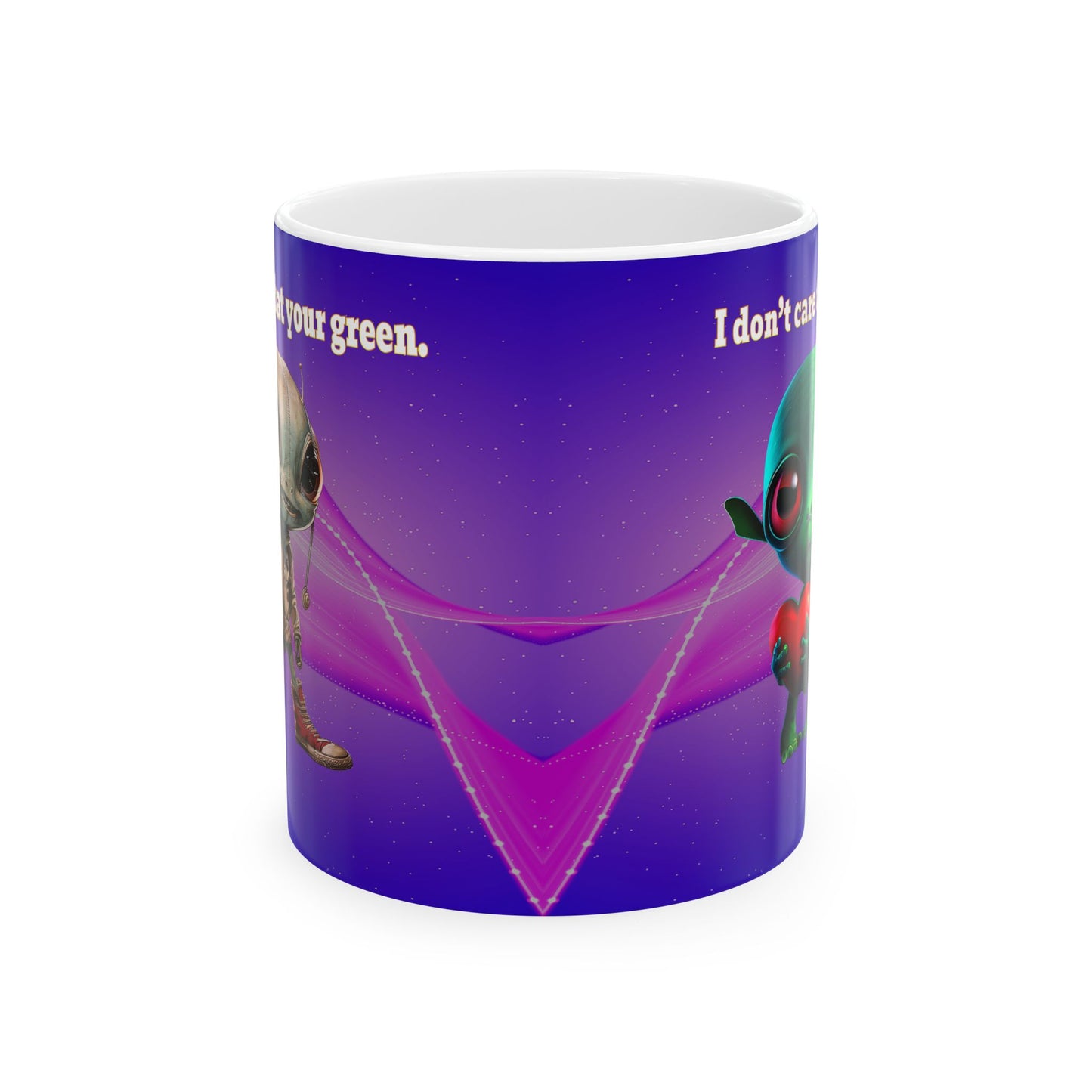 I don't care that your grey - White Mug (purple-pink wave)