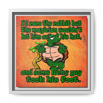 turtle race - framed canvas art (burnt orange)