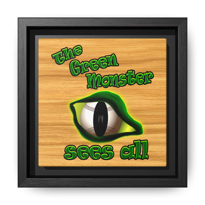 green monster - framed canvas art (butterscotch wood finish)