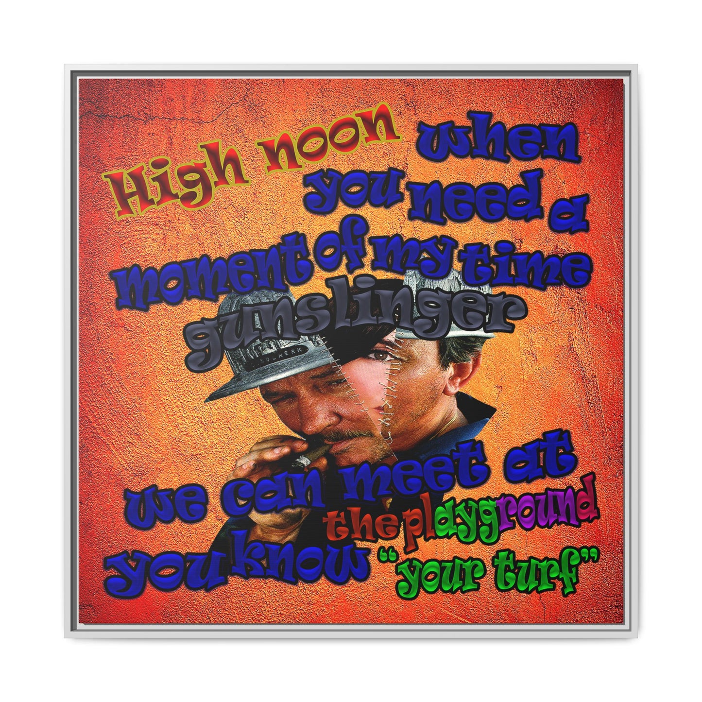 high noon - framed canvas art (burnt orange)