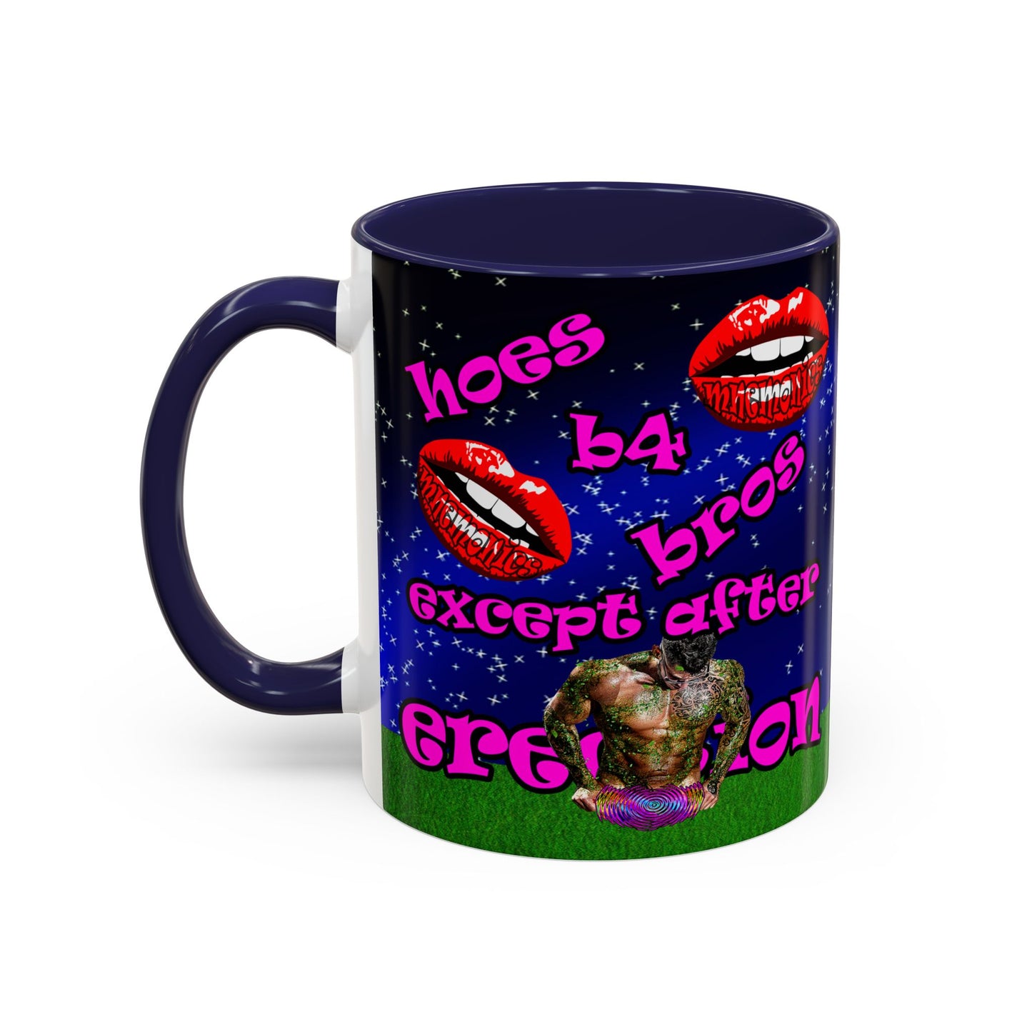 hoes b4 bros - Accent Mug ('snoops' background)