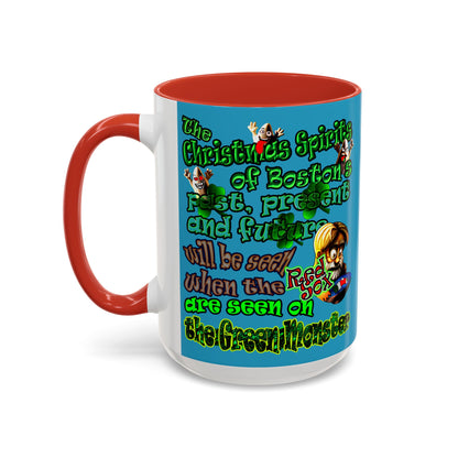 christmas spirits of boston - Accent Mug (turquoise)