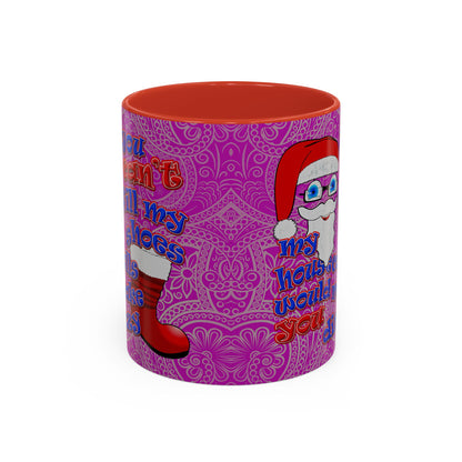 santa's shoes - Accent Mug (pink swirl)