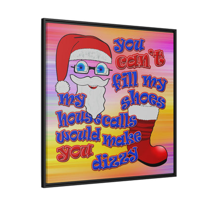 santa's shoes - framed canvas art (color blur)