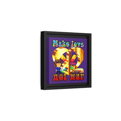 love peace - framed canvas art (purple)