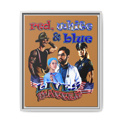rw&b lives matter - framed canvas art (light brown)