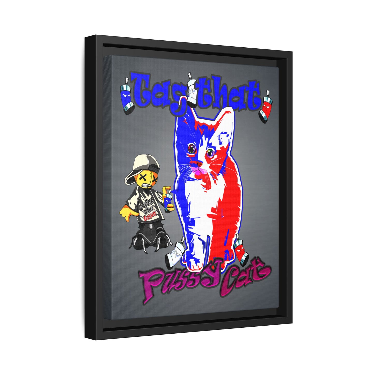 tag that - framed canvas art (grey-light grey)