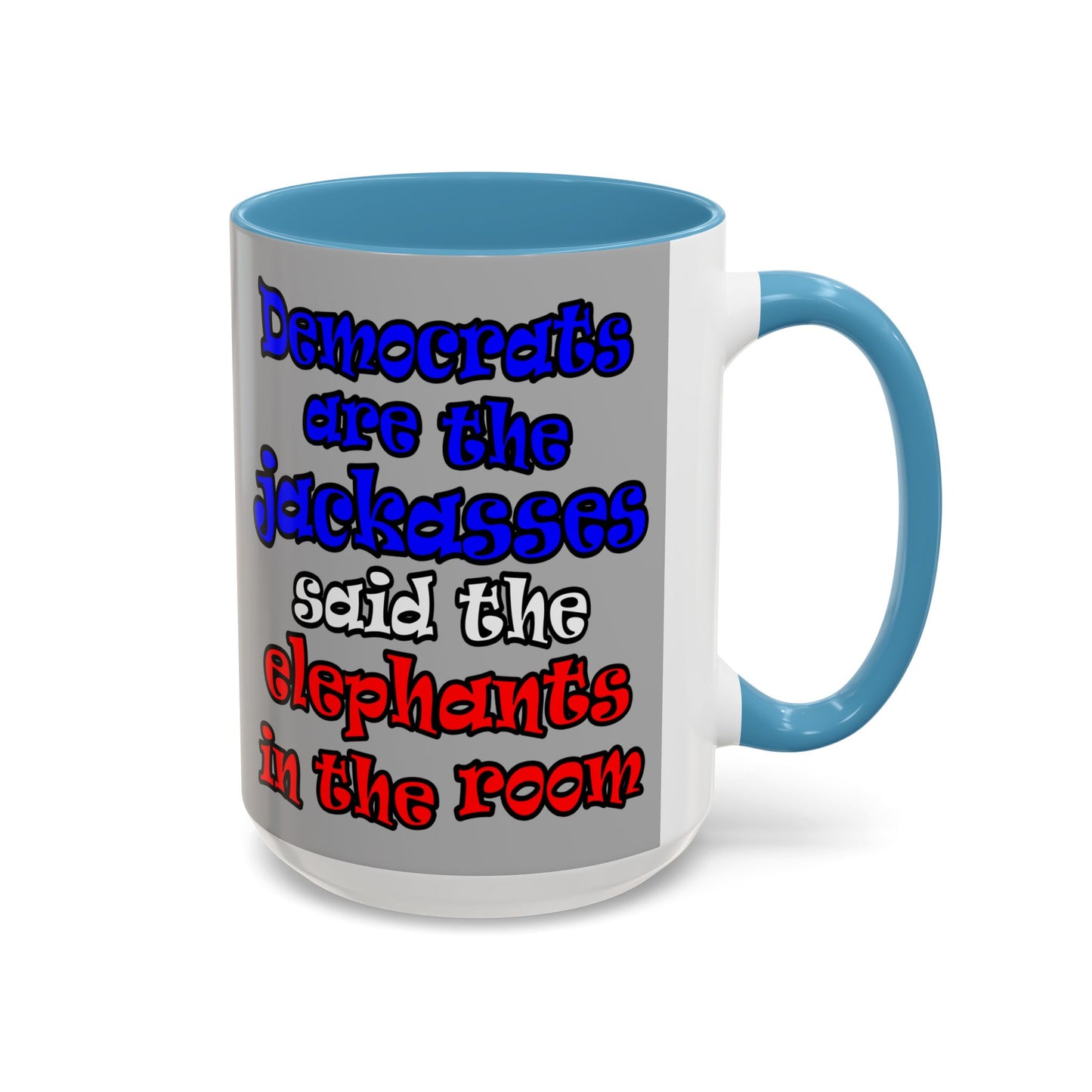 donkeys and elephants - Accent Mug (light grey)