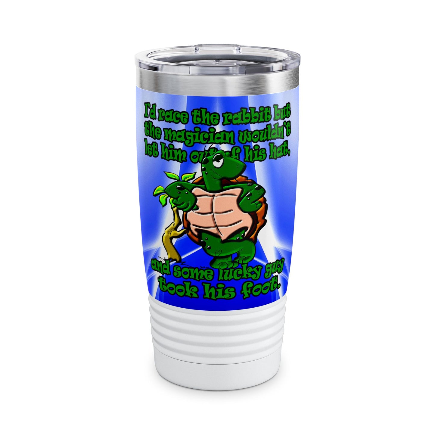 turtle race - Ringneck Tumbler, 20oz (blue-white wave)