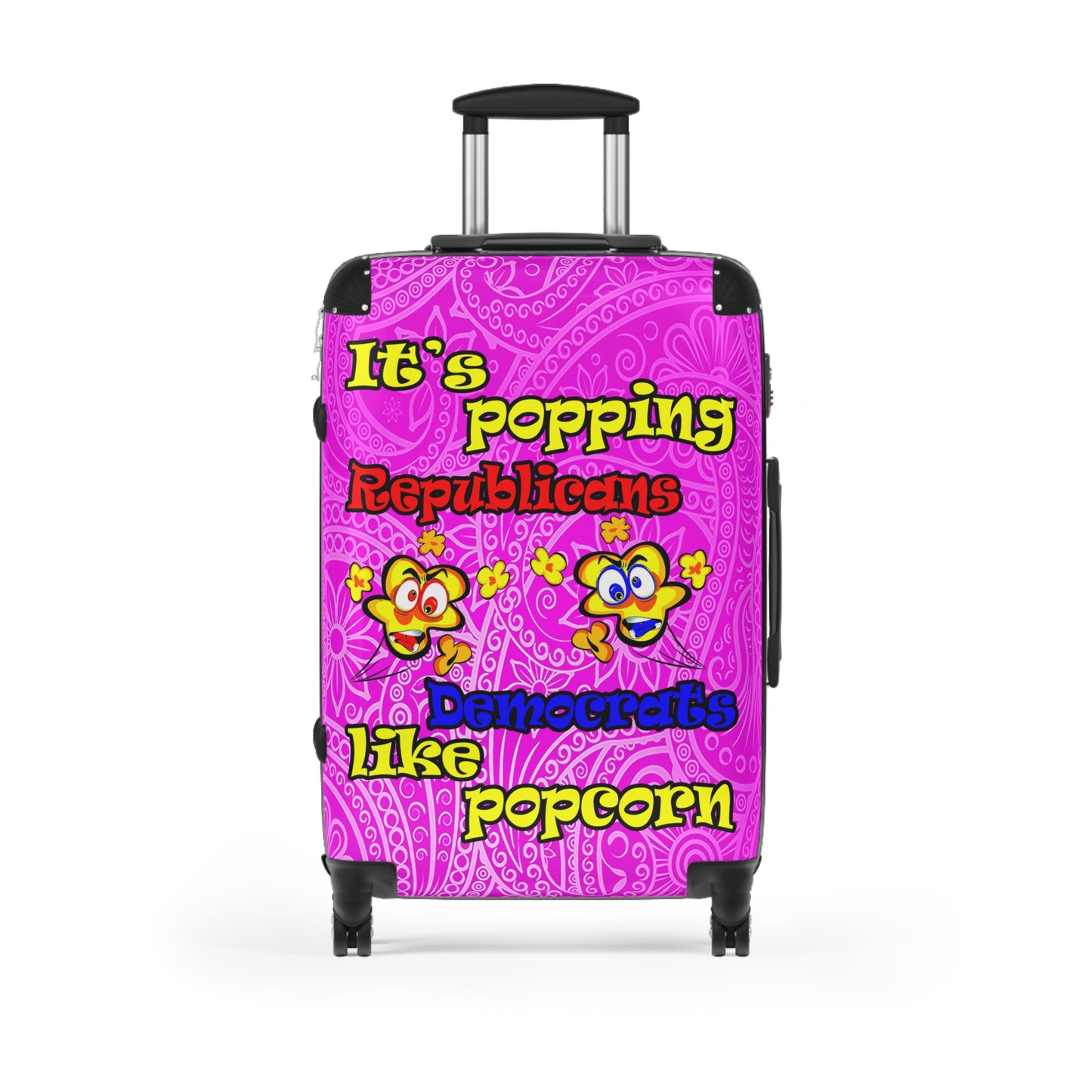 popping like popcorn - Suitcase (pink swirl)