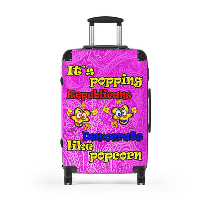 popping like popcorn - Suitcase (pink swirl)