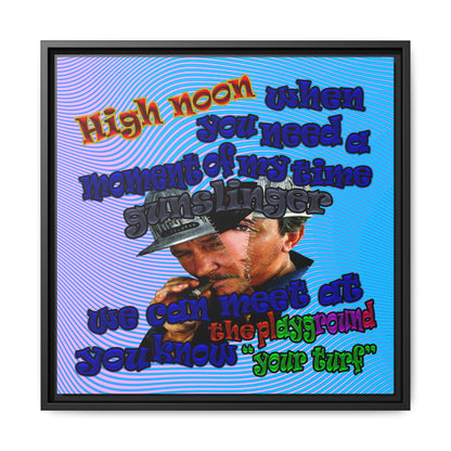 high noon - framed canvas art (light blue-purple wave)
