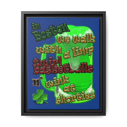 celtics logo - framed canvas art (dark blue)