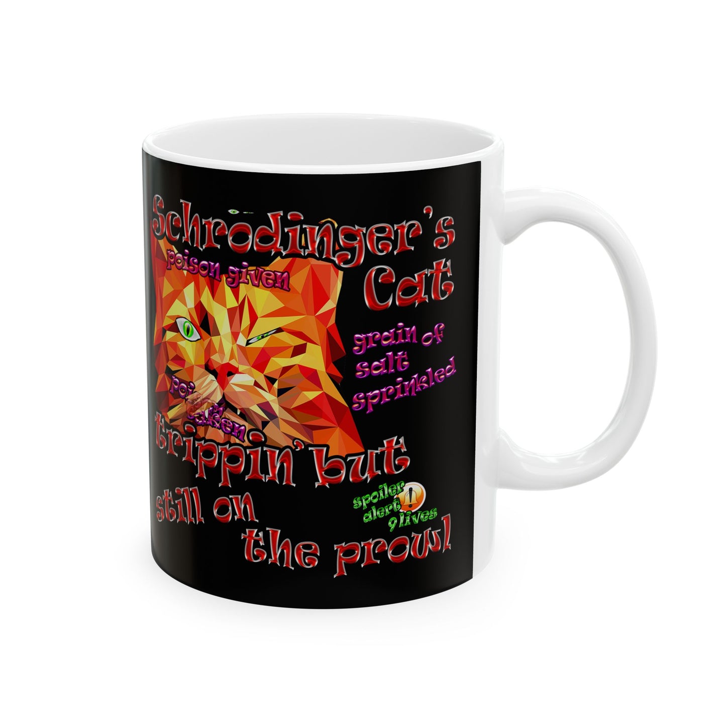 schrodinger's cat - White Mug (black)