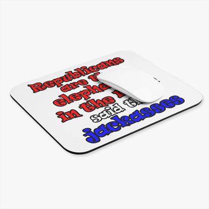 donkeys and elephants - Mouse Pad (Rectangle) (white)