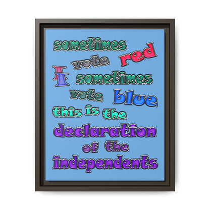 declaration of the independents - framed canvas art (light blue)