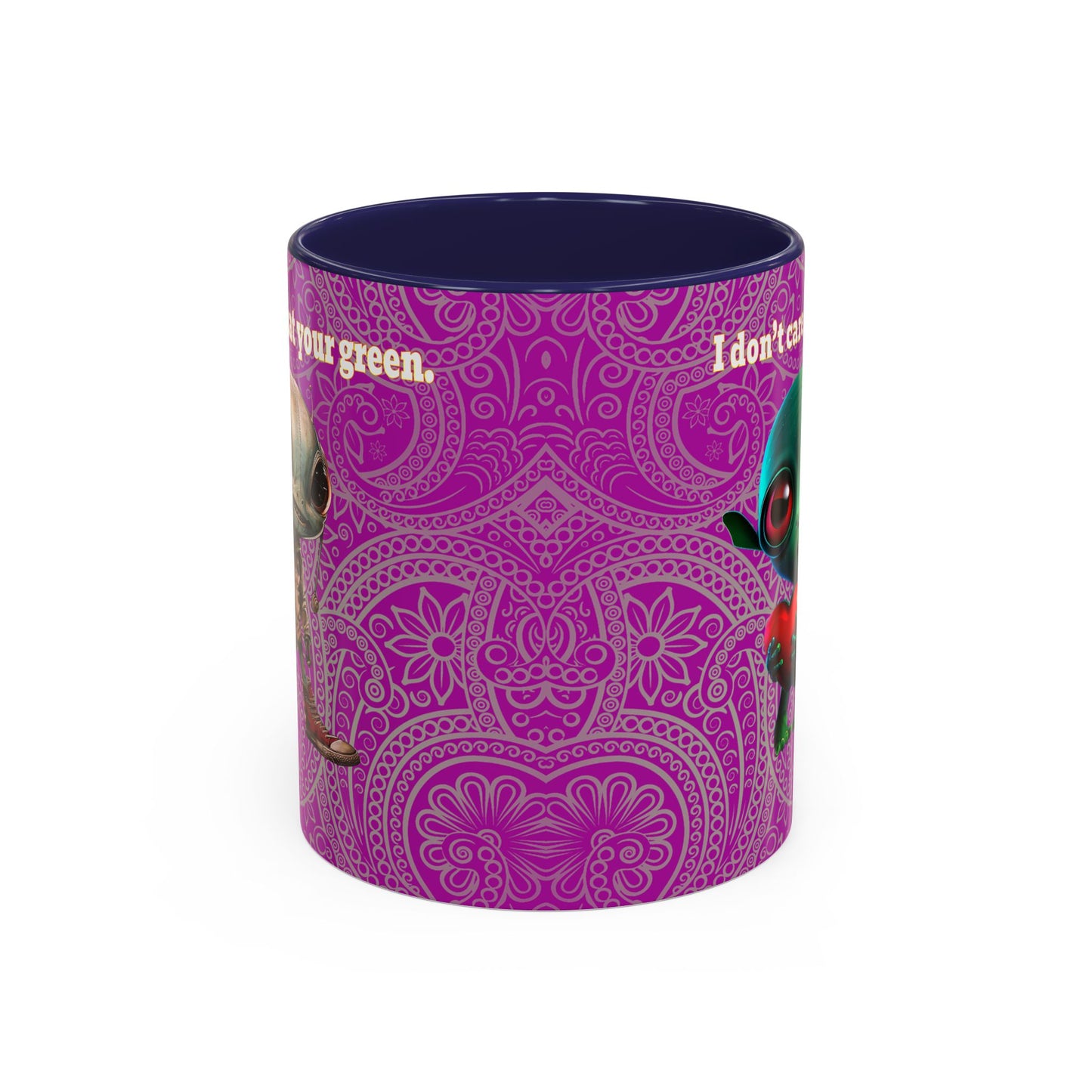 I don't care that your grey - Accent Mug (pink swirl)