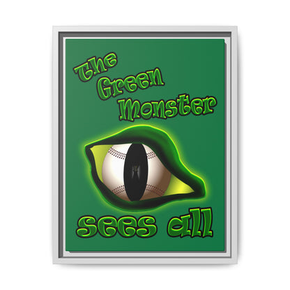 green monster - framed canvas art (dark green)