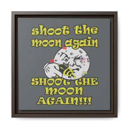 shoot the moon again - framed canvas art (dark grey)