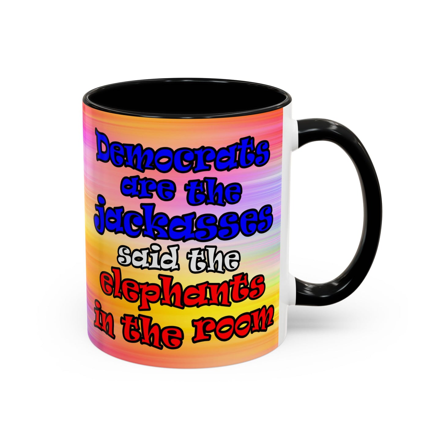 donkeys and elephants - Accent Mug (color blur)