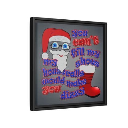 santa's shoes - framed canvas art (grey-light grey)