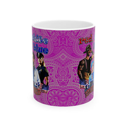 rw&b lives matter - White Mug (pink swirl)