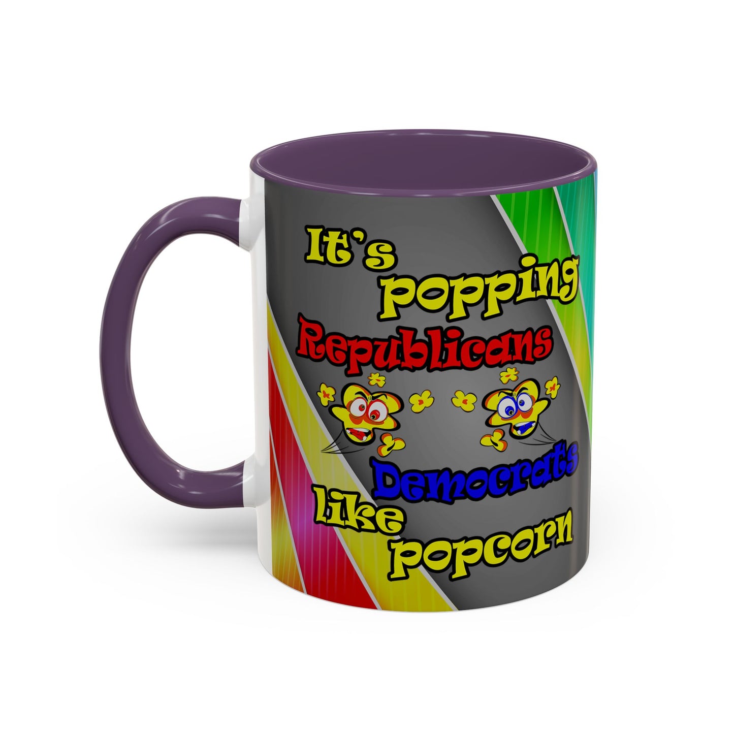 popping like popcorn - Accent Mug (rainbow split)