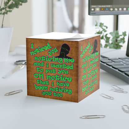 noticed you noticing - note cube (brown papyrus)