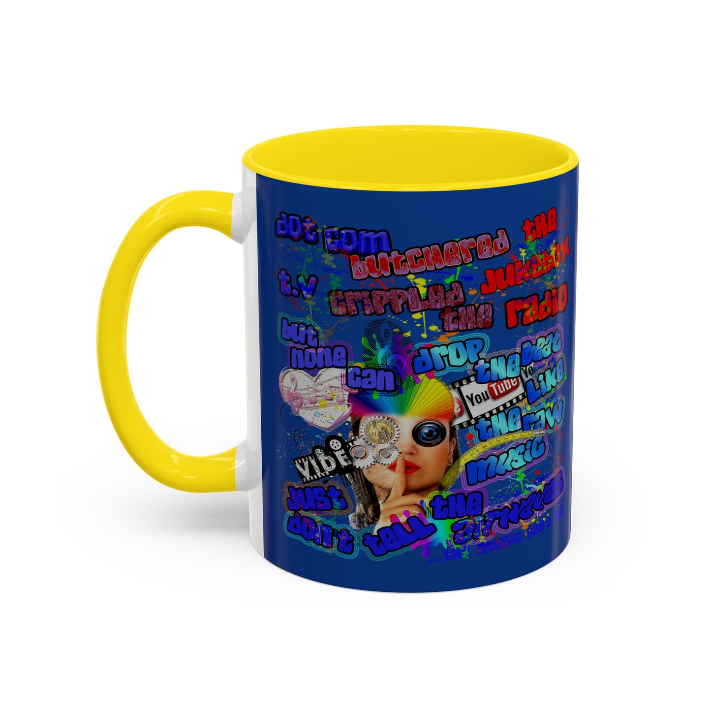 drop the beat - Accent Mug (dark blue)