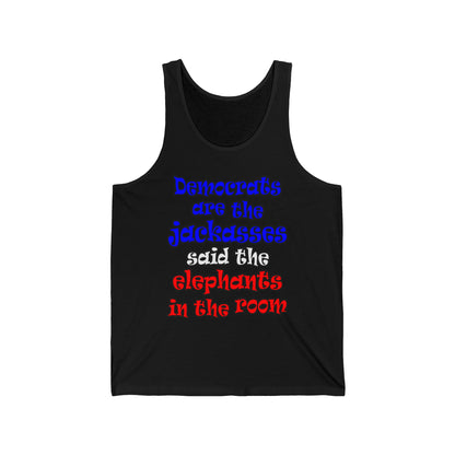 donkeys and elephants - Unisex Jersey Tank