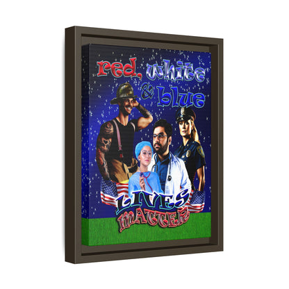 rw&b lives matter - framed canvas art ('snoops' background)