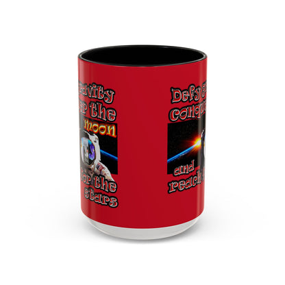 defy conquer reach - Accent Mug (dark red)