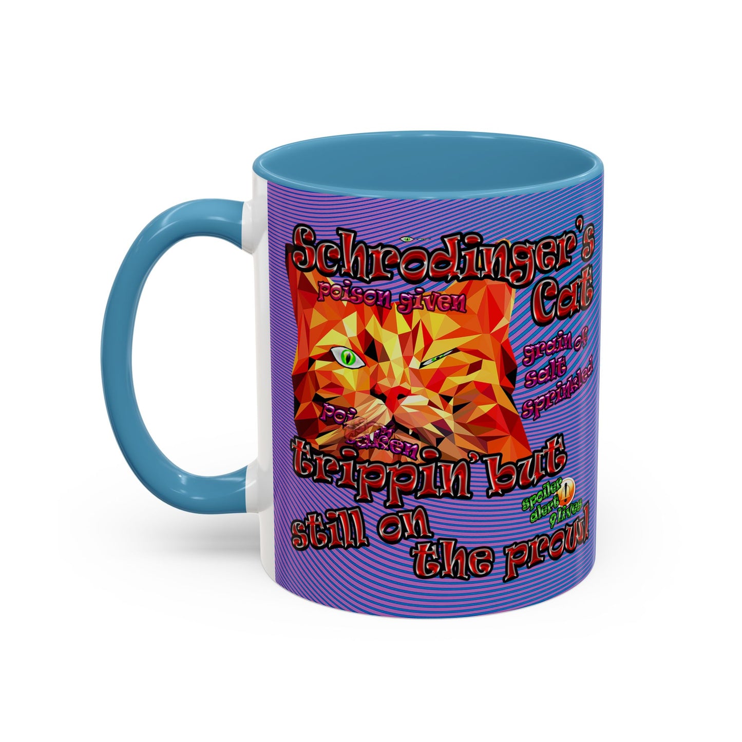 schrodinger's cat - Accent Mug (light blue-purple wave)