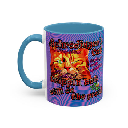 schrodinger's cat - Accent Mug (light blue-purple wave)