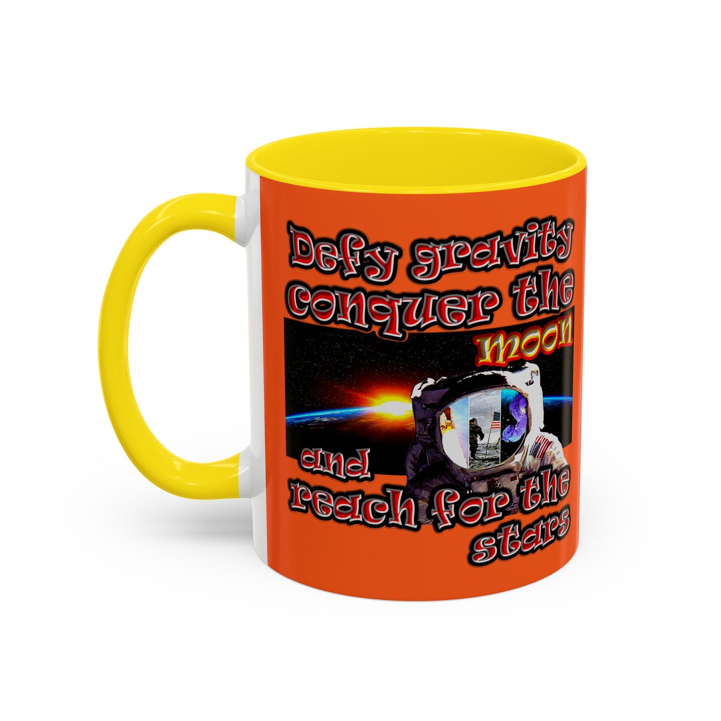 defy conquer reach - Accent Mug (orange)