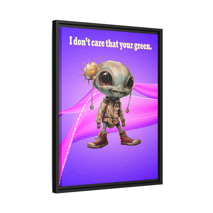 I don't care that your green - framed canvas art (purple-pink wave)