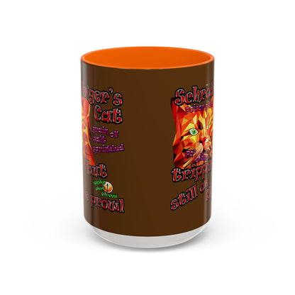 schrodinger's cat - Accent Mug (brown)