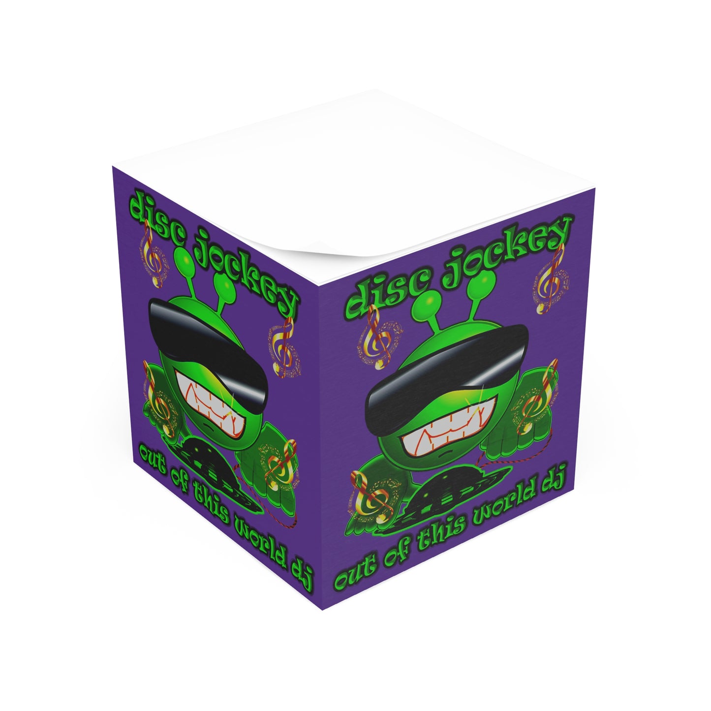 disc jockey - note cube (purple)