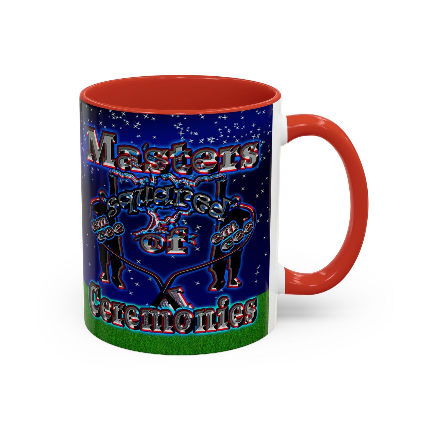em cee squared - Accent Mug ('snoops' background)
