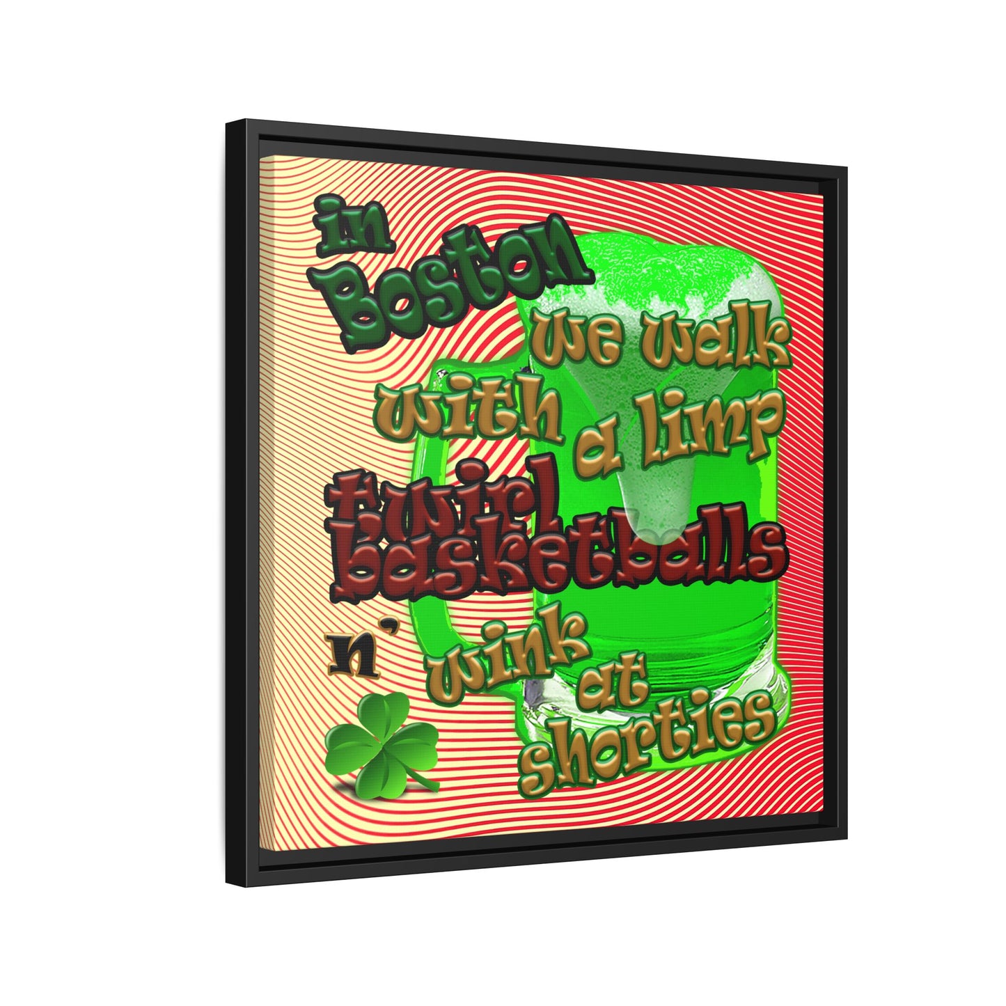 celtics logo - framed canvas art (yellow-orange wave)