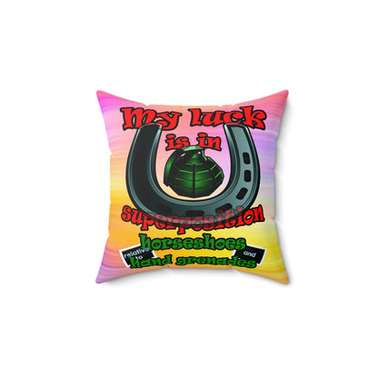 my luck - Spun Polyester Square Pillow - (color blur)