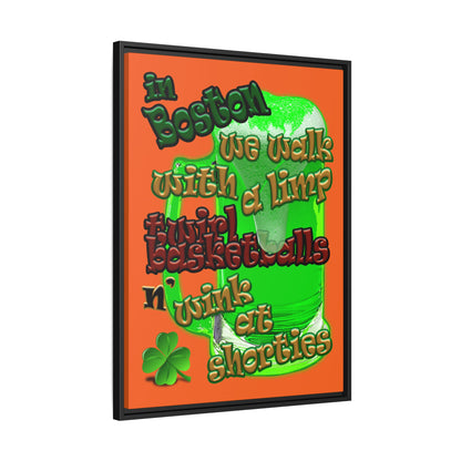 celtics logo - framed canvas art (orange)