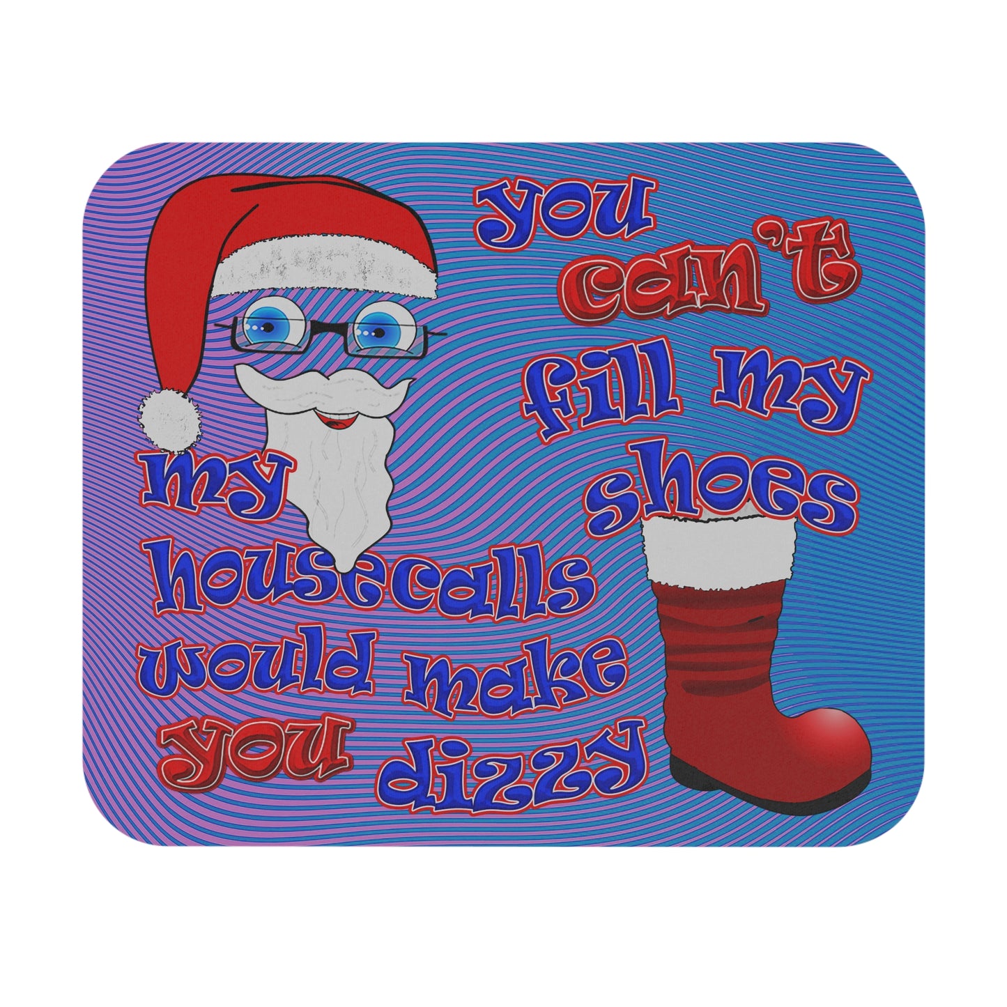 santa's shoes - Mouse Pad (Rectangle) (light blue-purple wave)