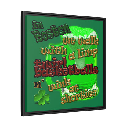 celtics logo - framed canvas art (dark green)