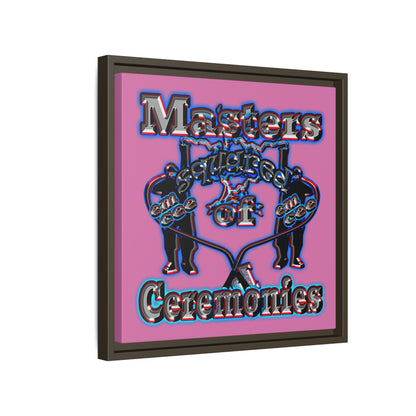 em cee squared - framed canvas art (light pink)