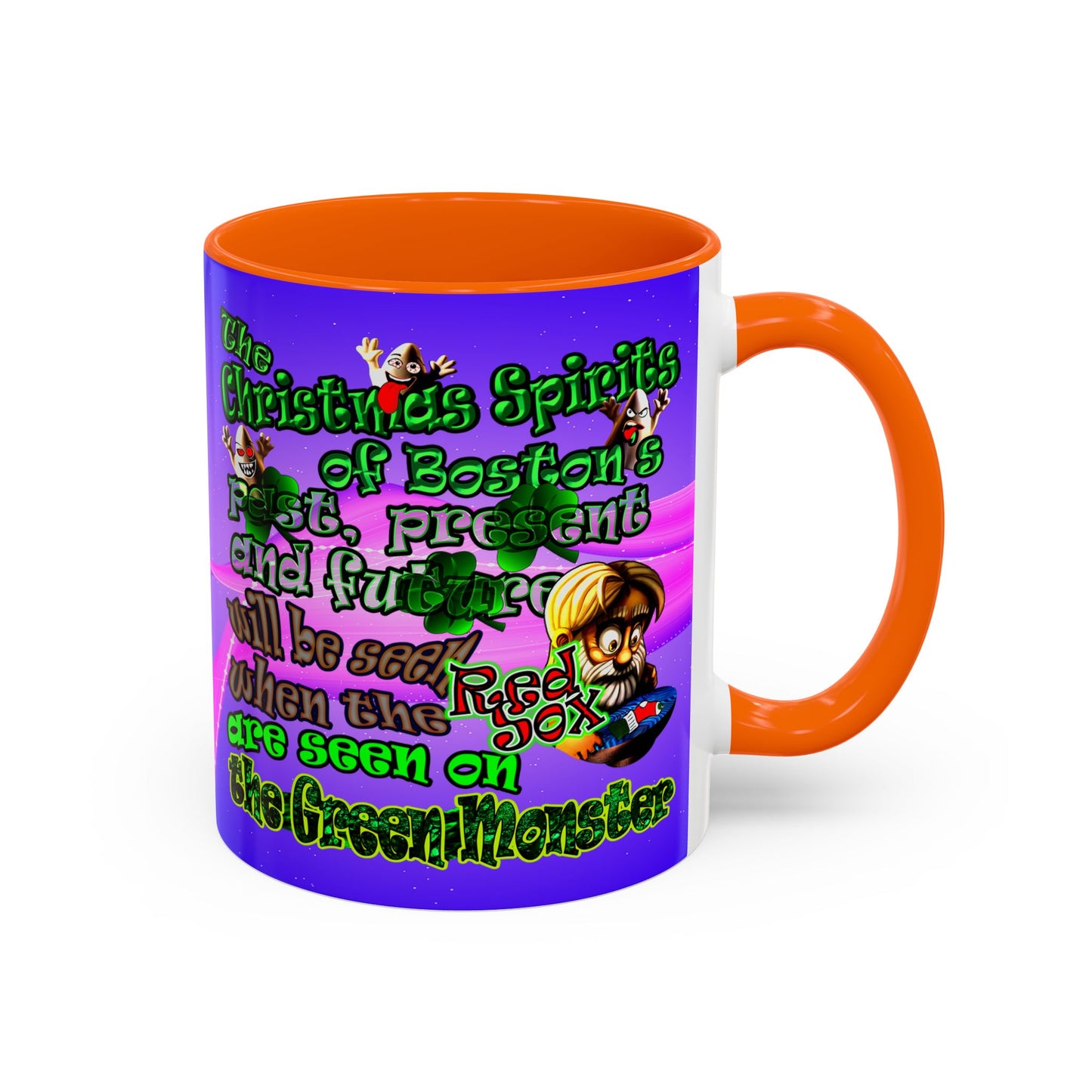 christmas spirits of boston - Accent Mug (purple-pink wave)