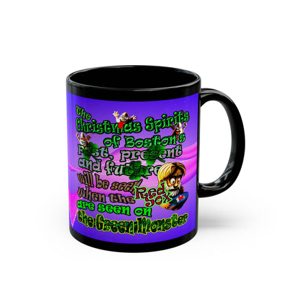 christmas spirits of boston - Black Mug (purple-pink wave)